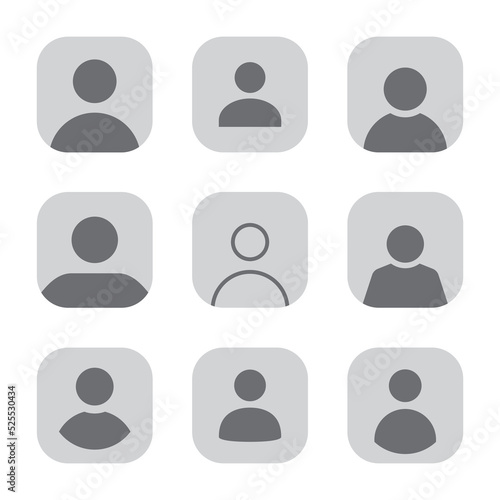 Social media default avatar profile icon set collection. Vector illustration