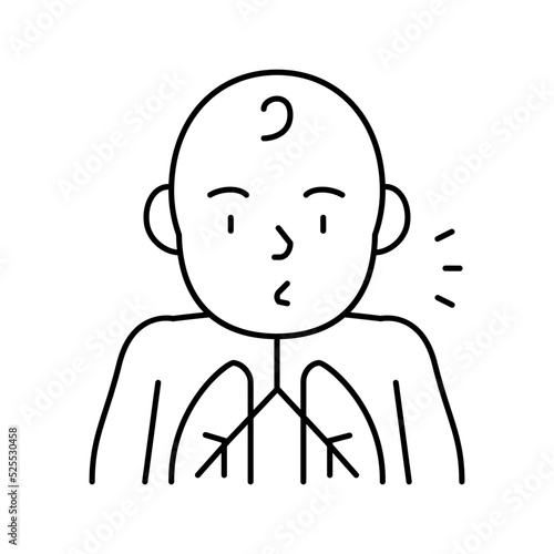 cough reflex line icon vector illustration