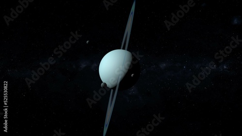 Fotografie uranus enters retrograde motion 3d illustration