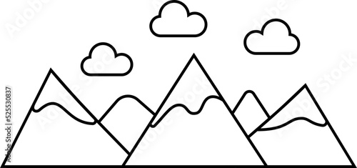 tundra outline landscape vector illustration