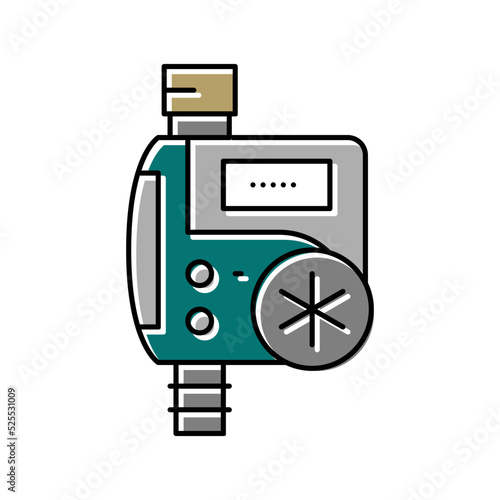 timer drip water irrigation color icon vector illustration