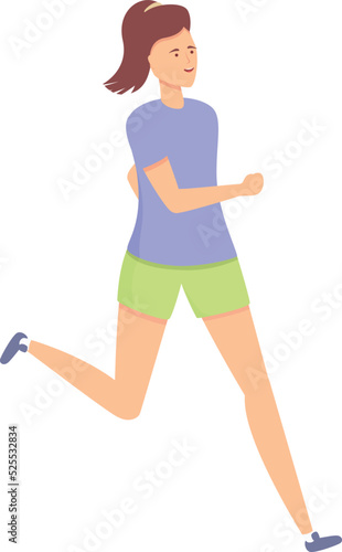 Morning run icon cartoon vector. Sport exercise. Kid healthy