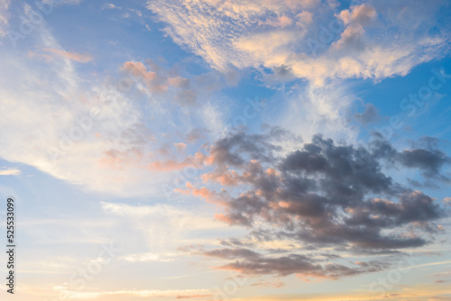 Sunset sky and cloud, Beautiful sunny sky