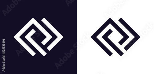 logo letter P and M line