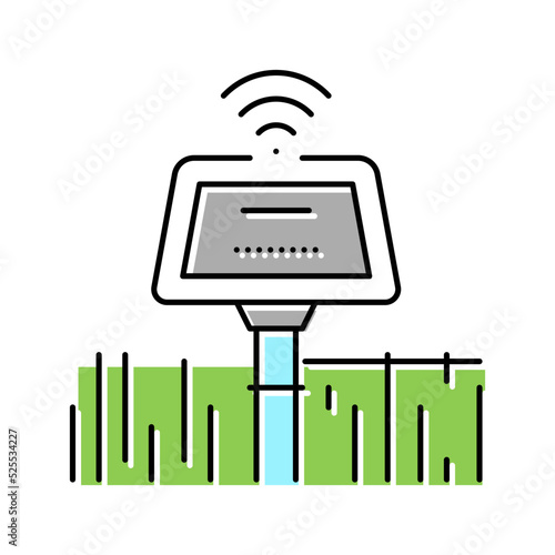 sensor agriculture smart farm color icon vector illustration
