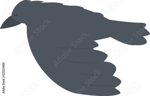 Raven icon cartoon vector. Crow bird. Flight bird
