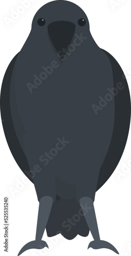 Stand crow icon cartoon vector. Raven bird. Sitting crow