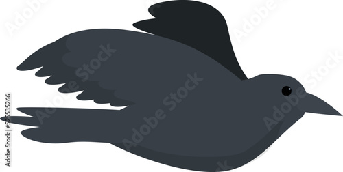 Fly crow icon cartoon vector. Raven bird. Art feather