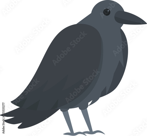 Raven bird icon cartoon vector. Crow death. Art feather