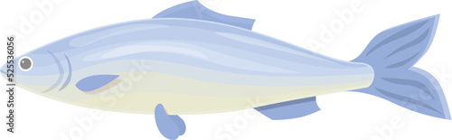 Raw fish icon cartoon vector. Animal food. Aquatic product