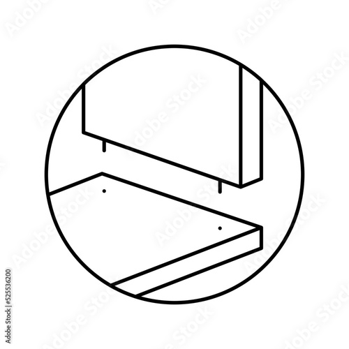 connect board assembly furniture line icon vector illustration
