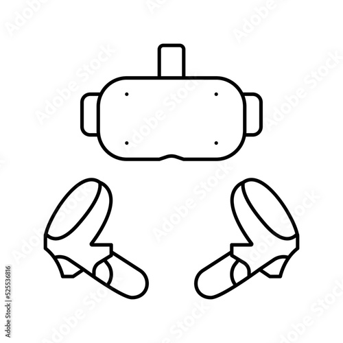 vr headset line icon vector illustration