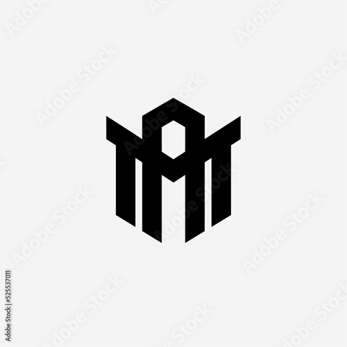 Initial letter AM monogram logo template design
