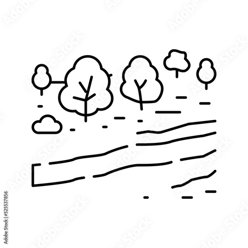 serengeti national park line icon vector illustration