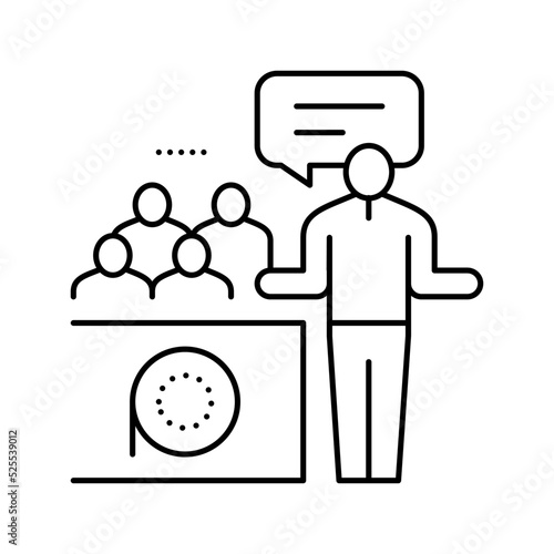 casting interview video film line icon vector illustration