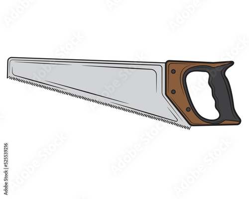 Illustration of a saw in isolate on a white background. Repair tool. Vector illustration