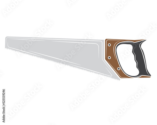 Illustration of a saw in isolate on a white background. Repair tool. Vector illustration