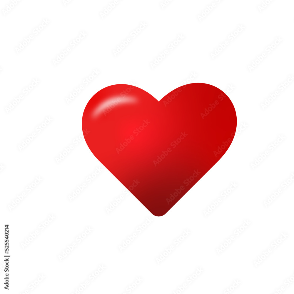 Heart, love, romance or valentine's day red vector icon for apps and websites