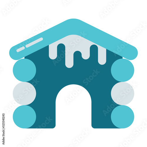 charming snow house icon