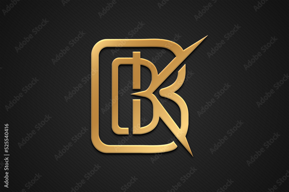 bkb text logo design with gold colour bkb text logo design with gold colour