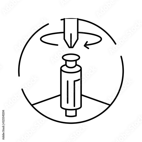 screw with screwdriver assembly furniture line icon vector illustration