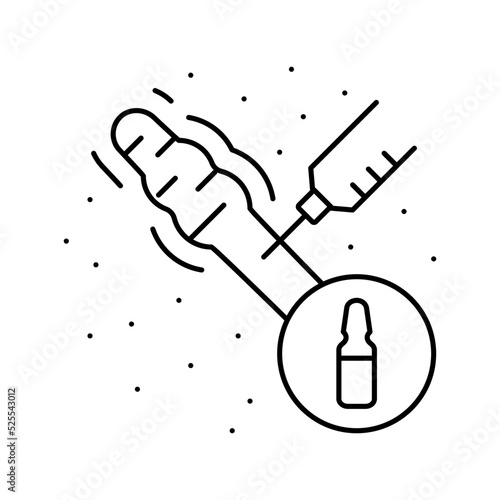 injection scar treatment line icon vector illustration
