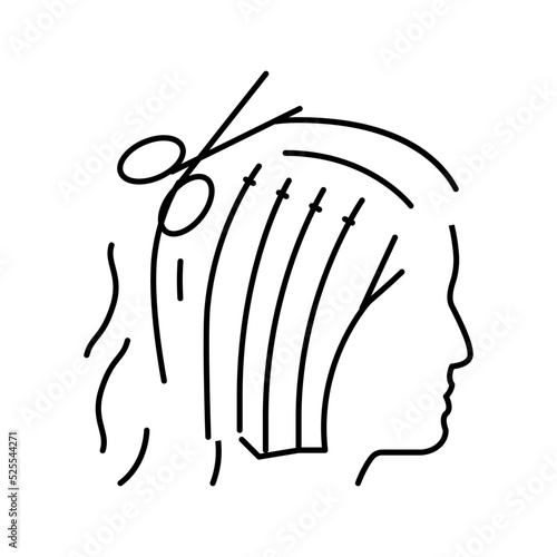 got little haircut removed unnecessary line icon vector illustration