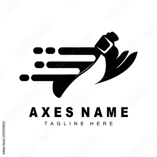 Ax Logo Design, War Tool Illustration and Woodcutter Vector