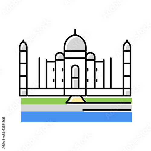taj mahal color icon vector illustration