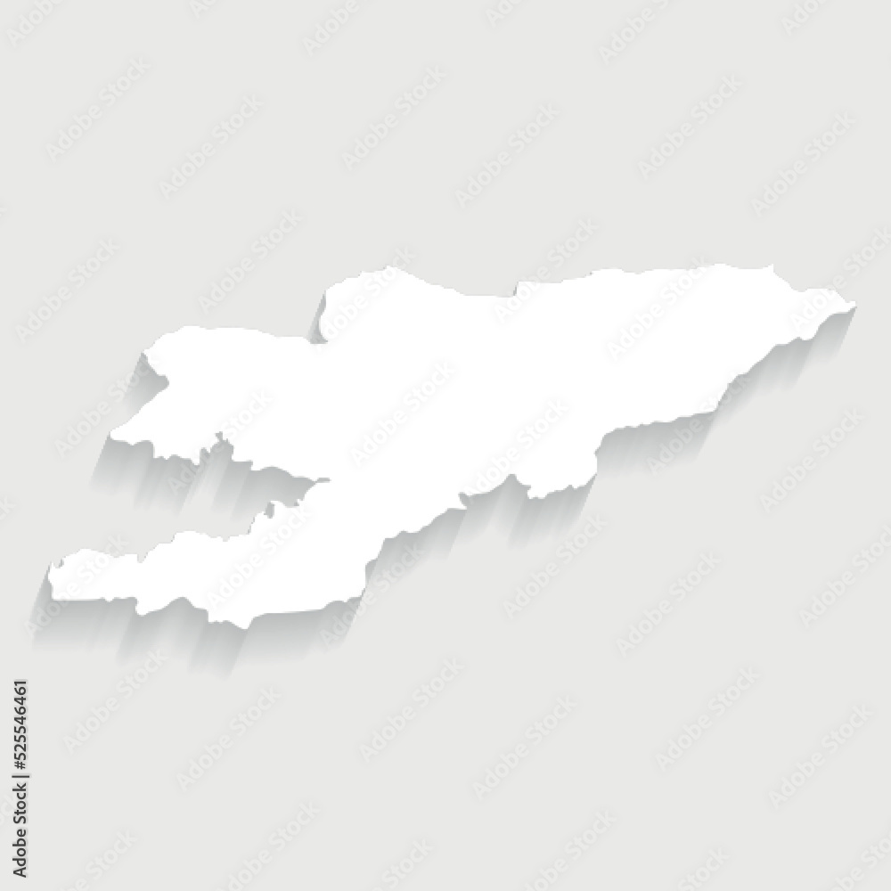 Simple white Kyrgyzstan map on gray background, vector