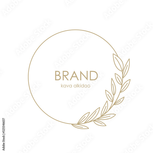 Wedding frame logo elements. Circle with flowers for the logo. Beautiful elegant logo