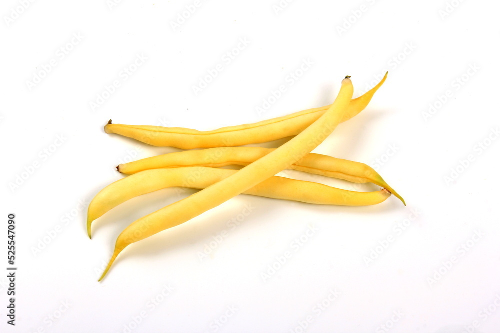 bunch of yellow butter beans on white background bunch of yellow butter beans on white background