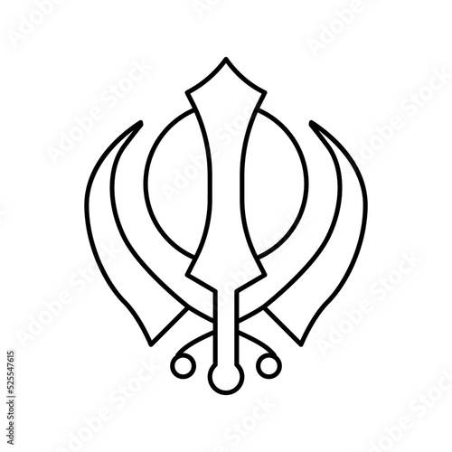 sikhism religion line icon vector illustration