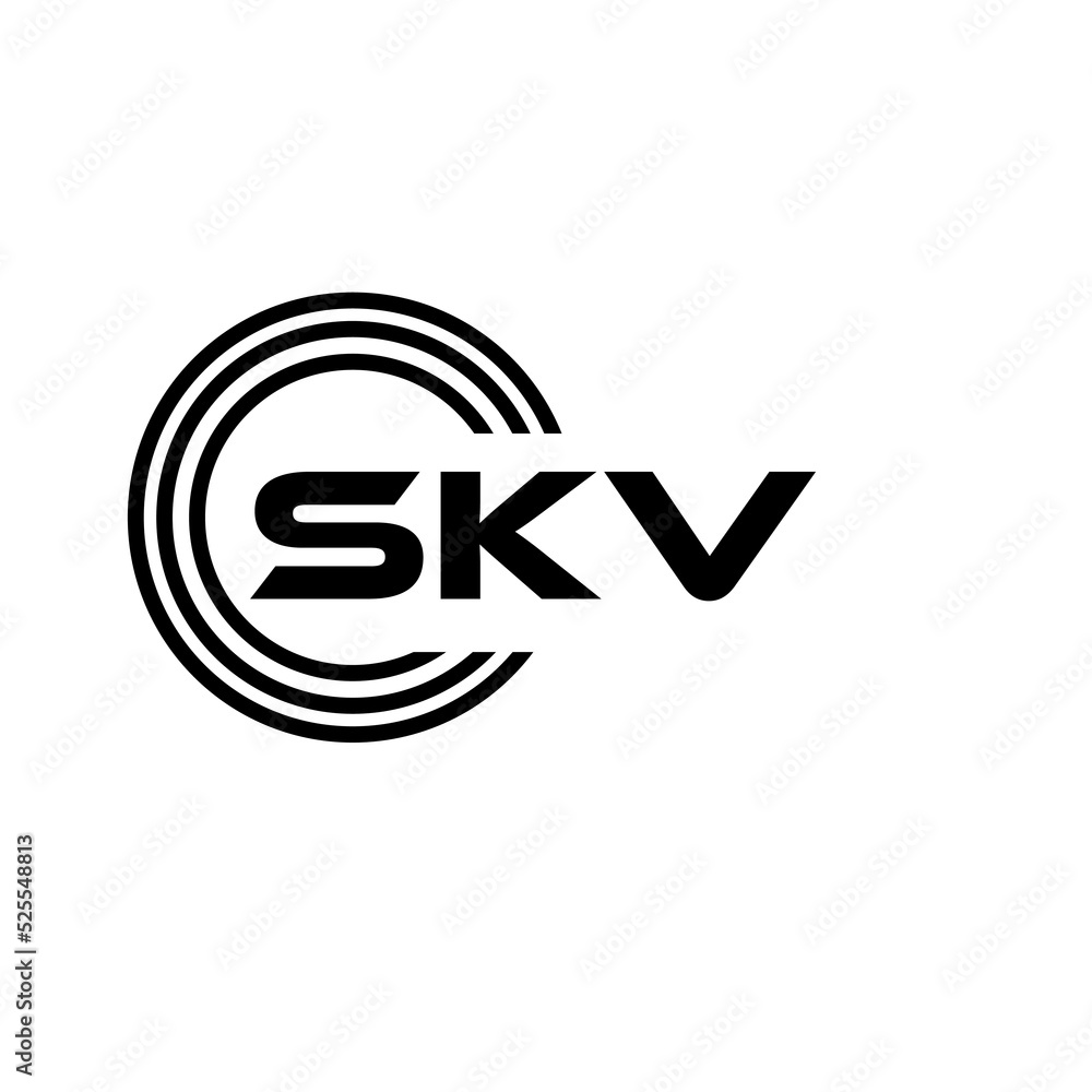 SKV letter logo. three Letters creative circle logo design vector. SKV letter logo black and white. SKV letter logo. three Letters creative circle logo design vector. SKV letter logo black and white.