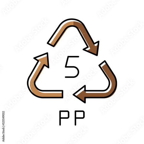 pp recycling plastic product color icon vector illustration