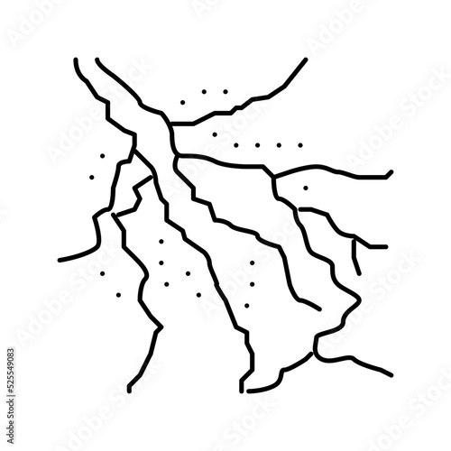 okavango delta line icon vector illustration