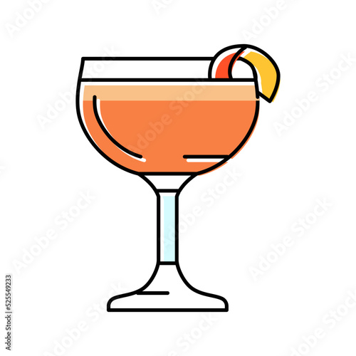 glass drink sidecar cocktail color icon vector illustration
