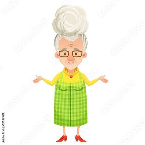 Vector illustration of a surprised senior woman