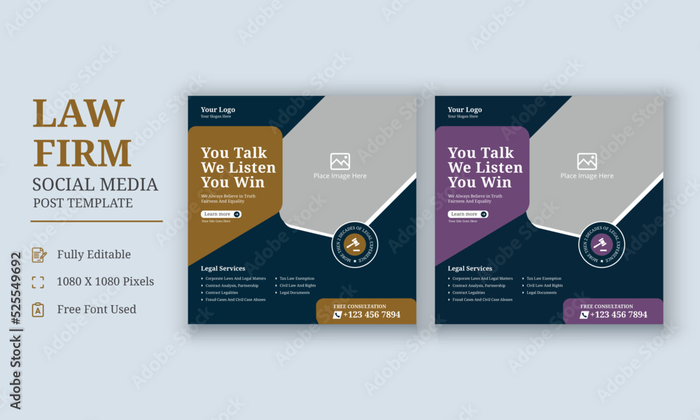 Law Firm Social Media Template, Law Firm and Legal Services Social Media, Law Firm and Consultancy Social Media Template, Legal Corporate Law Firm Business poster leaflet template design
