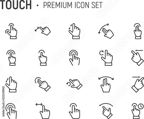 Editable vector pack of touch line icons.