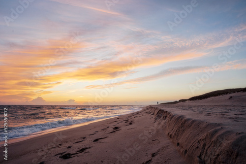 Dog Walks at Miacomet beach quiet and calm Sunset on Nantucket Island
