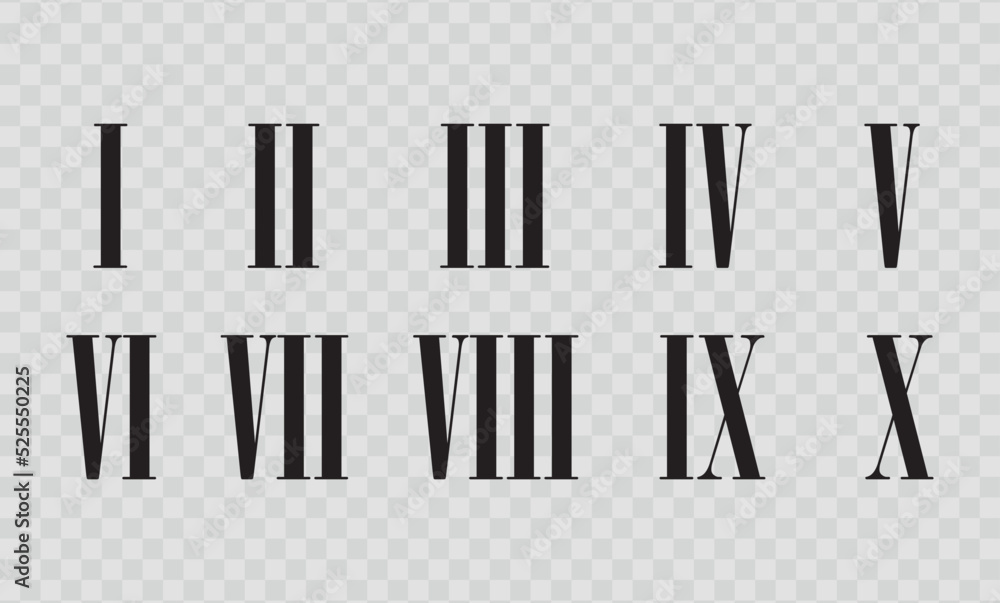 set-of-roman-numerals-isolated-on-white-background-numbers-from-one-to