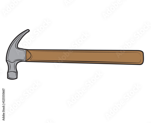 Hammer illustration isolated on white background. Repair tool. Vector illustration