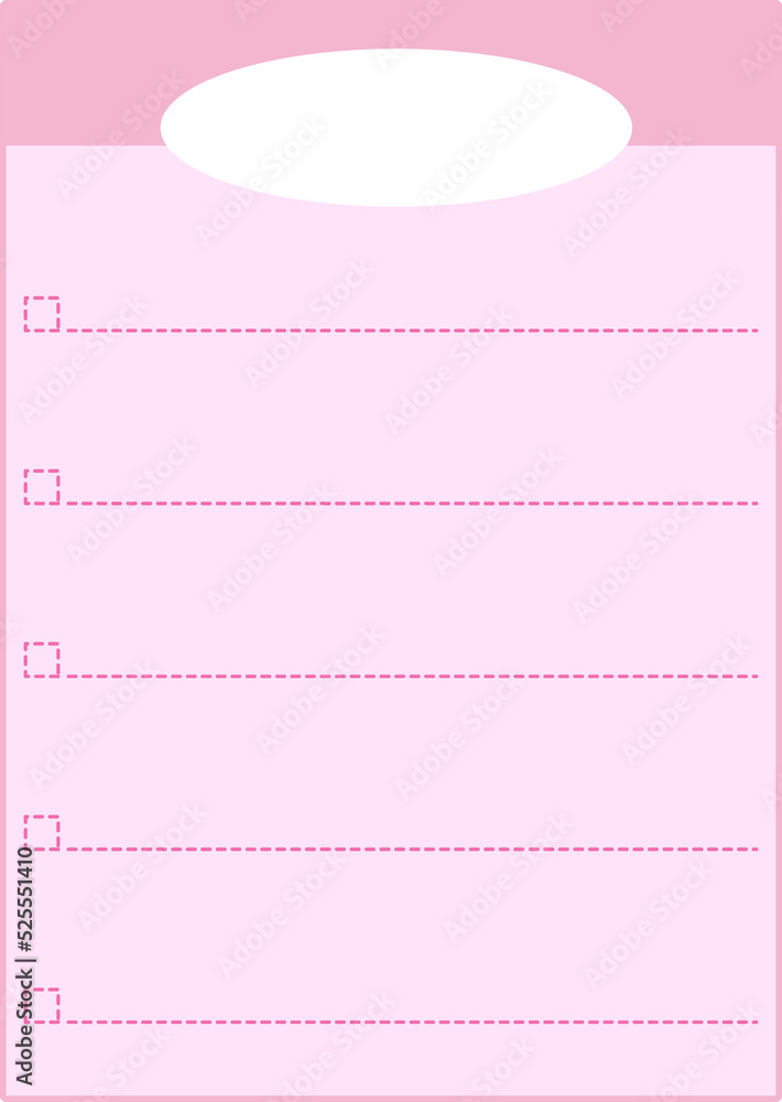 cute blank paper templates planner, journal, reminder, notes, checklist, memo, writing pad, notepad