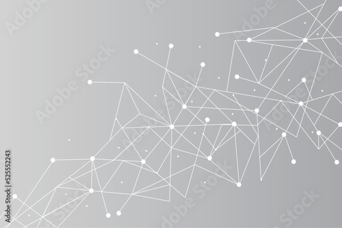 Network abstract connection isolated on gray background. Network technology background with dots and lines. Ai background. Modern abstract concept. Ai background vector, network technology