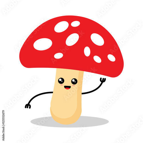 Illustration Graphics Vector cartoon cute mushroom. Suitable for food or vegetable content