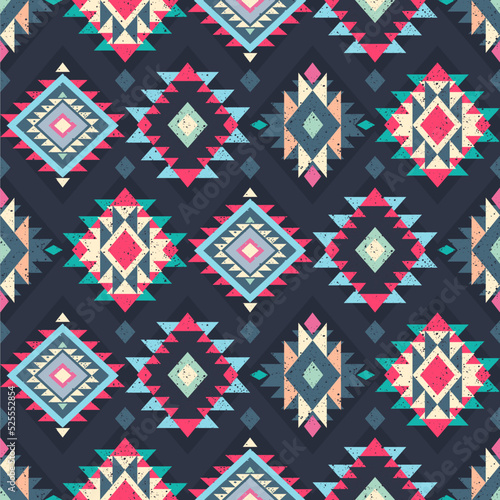 Native Aztec, Navajo seamless pattern. Tribal geometric print. Ethnic colorful design wallpaper, fabric, cover, textile, rug, blanket.