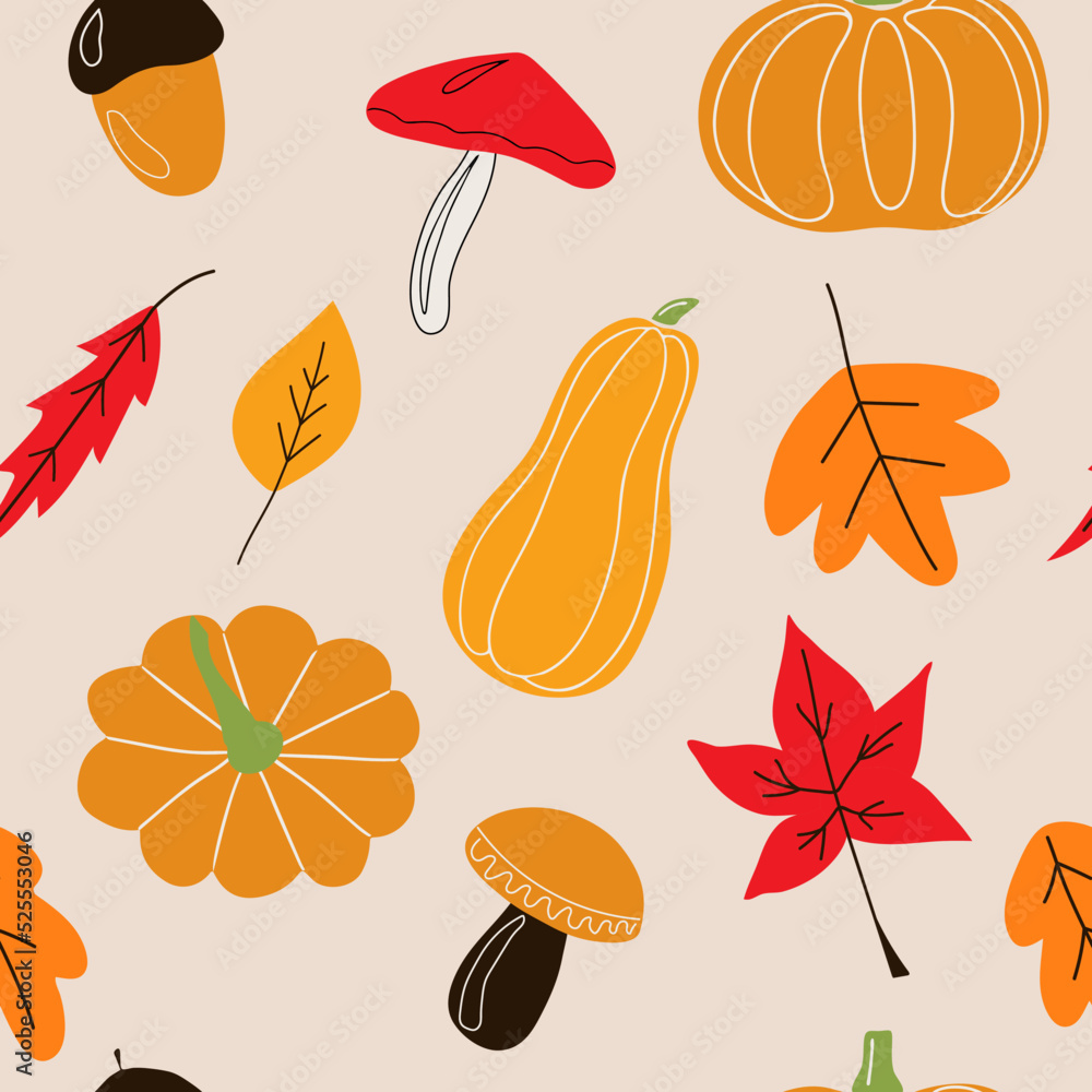Autumn seamless pattern. Autumn seamless pattern.