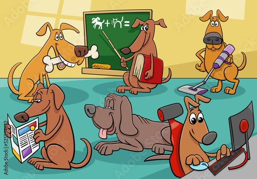 Canvas Print funny cartoon dogs comic characters group