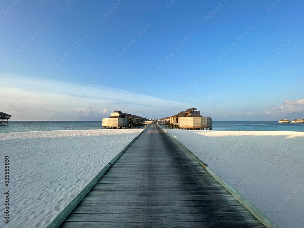 over-water villas on a private Maldivian island over-water villas on a private Maldivian island
